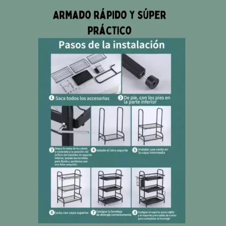 Platera escurridor 3 pisos